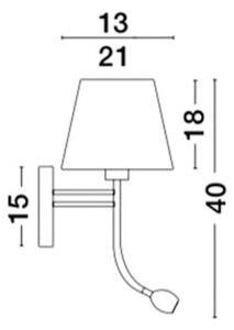 Nástěnné svítidlo NOVA LUCE VALENCIA E27 + LED na čtení 3000K 8127401 bez žárovky
