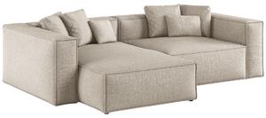 -25 % Dny MOMENTI– Cosmopolitan Design Béžová žinylková rohová pohovka Aveiro 254 cm, levá