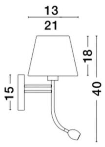 Nástěnné svítidlo NOVA LUCE VALENCIA E27 + LED na čtení 3000K 8127402 bez žárovky