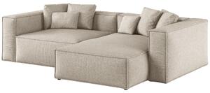 -25 % Dny MOMENTI– Cosmopolitan Design Béžová žinylková rohová pohovka Aveiro 254 cm, pravá