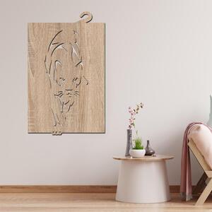 Dřevo života | Dřevěná dekorace na zeď Panter | Rozměry (cm): 40x64 | Barva: Světlý dub