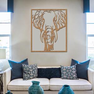 Dřevo života | Dřevěná dekorace na stěnu SLON | Rozměry (cm): 68x80 | Barva: Horský dub