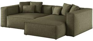 -25 % Dny MOMENTI– Cosmopolitan Design Zelená žinylková rohová pohovka Aveiro 254 cm, pravá