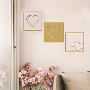 Dřevo života | 3dílná kolekce dřevěných srdcí na zeď | Barva: Borovice - limitovaná edice | Rozměry (cm): 20x20