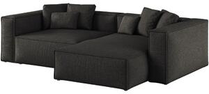 -25 % Dny MOMENTI– Cosmopolitan Design Černá žinylková rohová pohovka Aveiro 254 cm, pravá