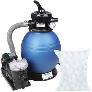 FurniGO Pískový filtrační systém 9 600 l/h s příslušenstvím a předfiltrem