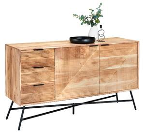 ŠIROKÁ KOMODA, akácie, černá, barvy akácie, 145/80/45 cm Ambia Home - Komody na nožičkách