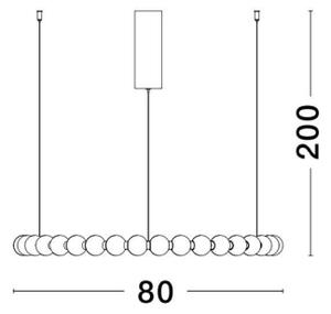 Závěsné LED svítidlo NOVA LUCE PERLA 72W 3000K 9695231 stmívatelné Triac