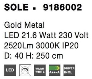 Závěsné LED svítidlo NOVA LUCE SOLE 21W 3000K 9186002
