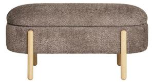 Hnědá lavice z textilie bouclé Branca – House Nordic