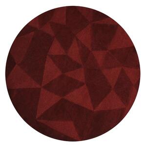 Vínový ručně tkaný vlněný kulatý koberec ø 160 cm Shard Red – Flair Rugs