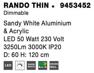 Závěsné LED svítidlo NOVA LUCE RANDO THIN 50W 3000K 9453452 stmívatelné Triac