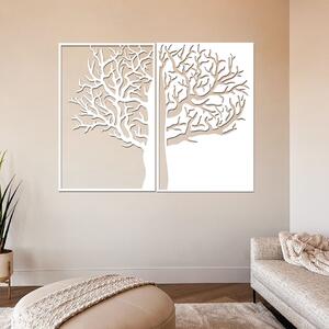 Dřevo života | Dřevěný strom na zeď DUALITY | Barva: Bílá | Rozměry (cm): 60x45