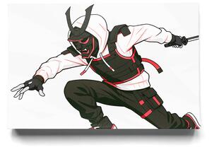 KRAFTHOUSE.EU Shadow Ronin – moderní anime samuraj na plátně | 100% bavlna | Různé rozměry Velikost: 30 x 20 cm