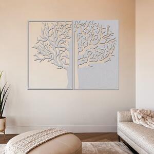 Dřevo života | Dřevěný strom na zeď DUALITY | Barva: Bílá | Rozměry (cm): 40x30