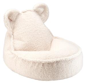 Krémový dětský sedací vak z textilie bouclé Bear – Wigiwama