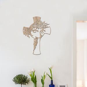 Dřevo života | Dřevěný kříž s ježíšem na zeď | Rozměry (cm): 20x27 | Barva: Bílá