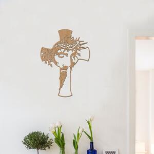 Dřevo života | Dřevěný kříž s ježíšem na zeď | Rozměry (cm): 20x27 | Barva: Světlý dub