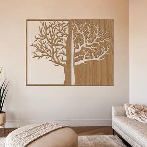 Dřevo života | Dřevěný strom na zeď DUALITY | Barva: Horský dub | Rozměry (cm): 60x45