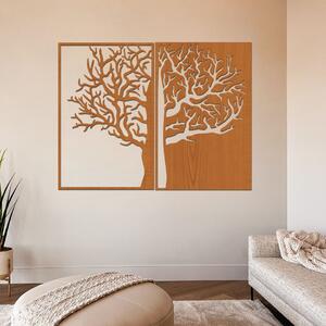 Dřevo života | Dřevěný strom na zeď DUALITY | Barva: Bílá | Rozměry (cm): 40x30