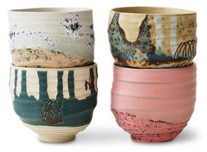 Sada 4ks uměleckých keramických hrnků na kávu Artist Ceramics – 8*8*7,5 cm/ 250ml - HKLIVING