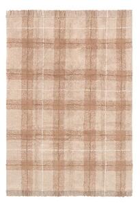 Světle růžový pratelný/ručně tkaný bavlněný koberec 90x120 cm Tartan Rose – Lorena Canals