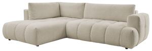 -25 % Dny MOMENTI– Bobochic Paris Béžová bouclé rozkládací pohovka Fuji 282 cm, levá