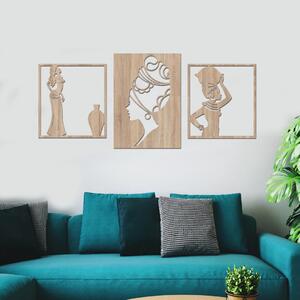 Dřevo života | Dřevěná dekorace na zeď AFRO | Barva: Bílá | Rozměry (cm): 90x42