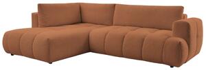 -25 % Dny MOMENTI– Bobochic Paris Terakotově oranžová bouclé rozkládací pohovka Fuji 282 cm, levá