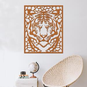 Dřevo života | Dřevěná dekorace na zeď TIGER | Rozměry (cm): 40x39 | Barva: Bílá