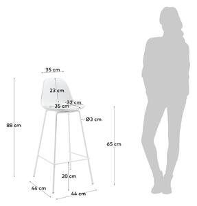 Bílá barová židle (výška sedáku 65 cm) Brighter – Kave Home 7