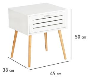 Noční stolek NATHALIE 2, 45x50x38, bílá/hnědá