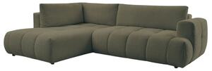 -25 % Dny MOMENTI– Bobochic Paris Zelená bouclé rozkládací pohovka Fuji 282 cm, levá