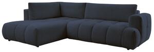 -25 % Dny MOMENTI– Bobochic Paris Tmavě modrá bouclé rozkládací pohovka Fuji 282 cm, levá