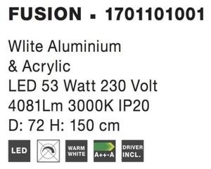 Závěsné LED svítidlo NOVA LUCE FUSION 53W 3000K bílé 1701101001