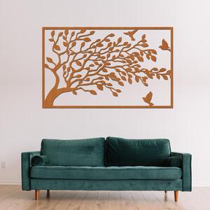 Dřevo života | Dřevěný strom na zeď VÍTR | Rozměry (cm): 50x30 | Barva: Šedá