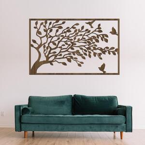 Dřevo života | Dřevěný strom na zeď VÍTR | Rozměry (cm): 100x60 | Barva: Bílá