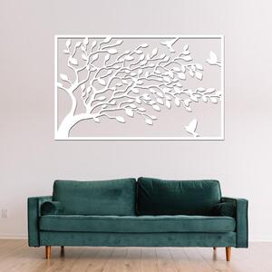 Dřevo života | Dřevěný strom na zeď VÍTR | Rozměry (cm): 67x40 | Barva: Bílá