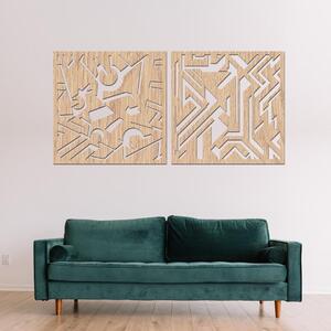 Dřevo života | Dřevěný panel na zeď LINIE | Barva: Bílá | Rozměry (cm): 60x30