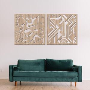 Dřevo života | Dřevěný panel na zeď LINIE | Barva: Světlý dub | Rozměry (cm): 160x80