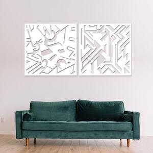 Dřevo života | Dřevěný panel na zeď LINIE | Barva: Bílá | Rozměry (cm): 160x80