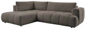 -25 % Dny MOMENTI– Bobochic Paris Hnědá bouclé rozkládací pohovka Fuji 282 cm, levá
