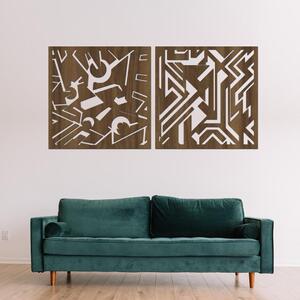 Dřevo života | Dřevěný panel na zeď LINIE | Barva: Ořech | Rozměry (cm): 80x40