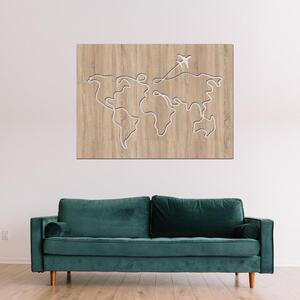 Dřevo života | Dřevěná mapa světa CESTA | Barva: Buk | Velikost map: 60x44