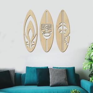 Dřevo života | Dřevěná dekorace na zeď SURF | Barva: Ořech | Rozměry (cm): 60x60