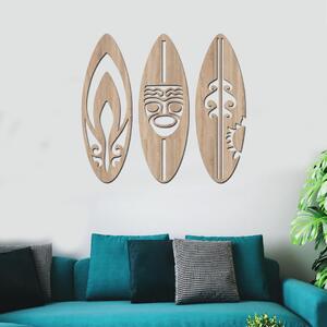 Dřevo života | Dřevěná dekorace na zeď SURF | Barva: Šedá | Rozměry (cm): 90x90