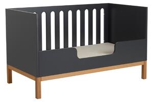 Antracitově šedá lakovaná zábrana na dětské postele Quax Indigo 140 x 26 cm
