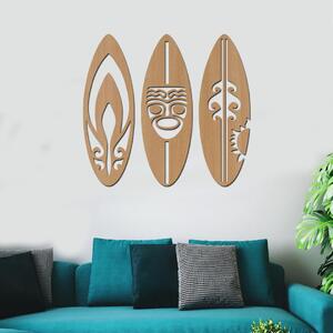 Dřevo života | Dřevěná dekorace na zeď SURF | Barva: Šedá | Rozměry (cm): 60x60
