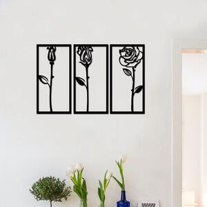 Dřevo života | Dřevěná dekorace 3 růže II | Barva: Bílá | Rozměry (cm): 60x37
