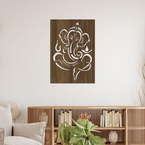 Dřevo života | Dřevěná dekorace na zeď GANESHA II | Rozměry (cm): 30x43 | Barva: Bílá
